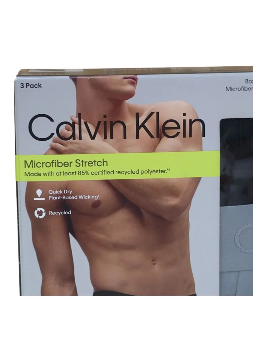 Calvin Klein Mens Microfiber Stretch Boxer Briefs 3-Pack L Moisture Wicking
